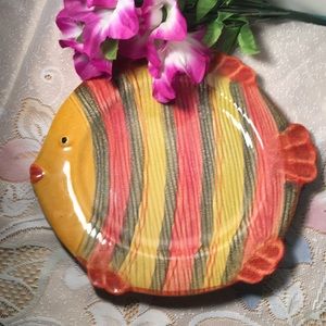 Hand Painted Fish Shaped Plate made in Italy